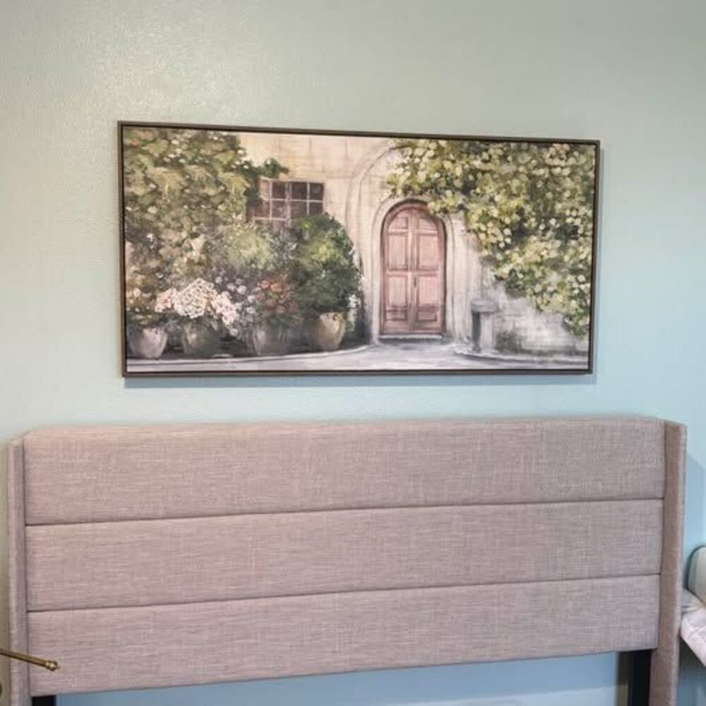 Large Framed Mediterranean Doorway Canvas Wall Art